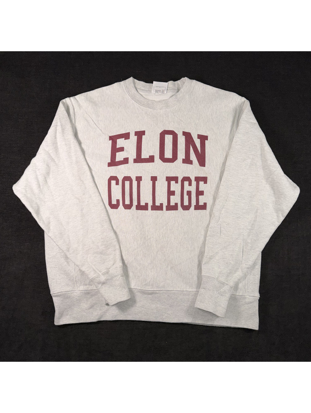 Champion Reverse Weave Elon College Gray Crewneck Sweatshirt Large